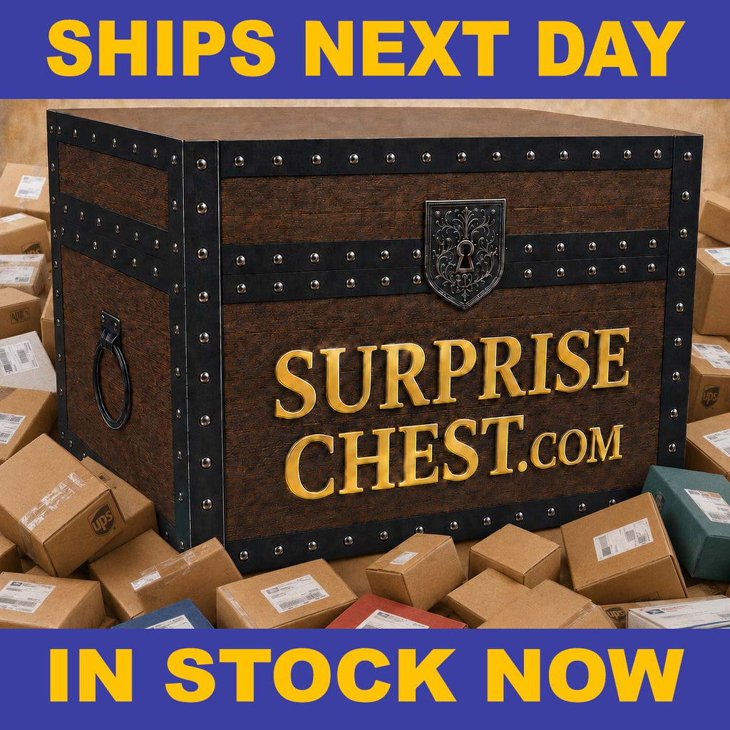 Surprise Chest lost mail mystery chest surrounded by packages, Ships Next Day, In Stock Now